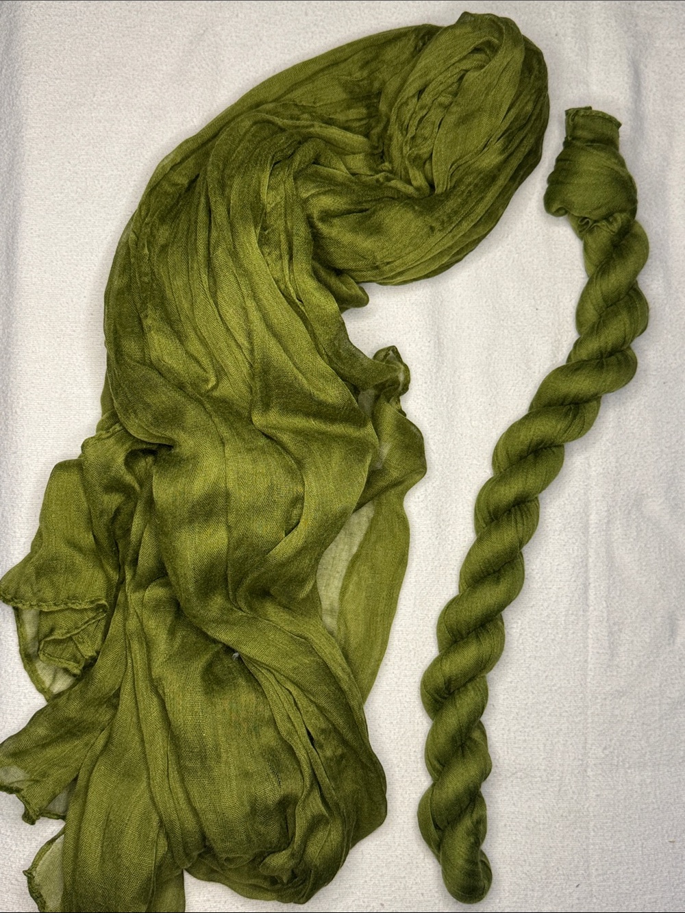 Olive Green Lightweight Cheesecloth Table Runner